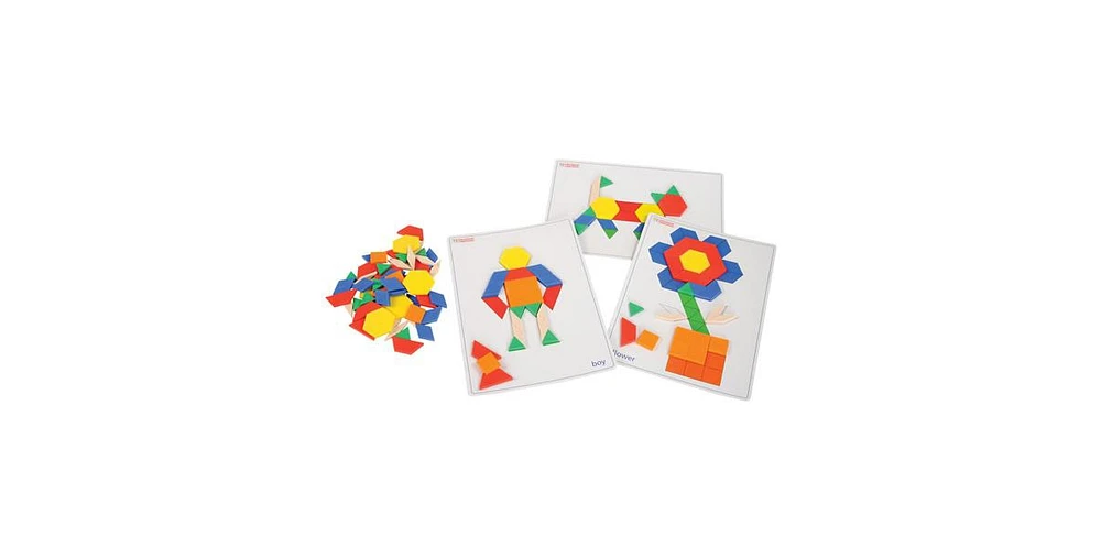 Kaplan Early Learning Pattern Blocks and Picture Cards Set - Assorted pre