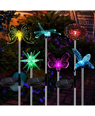 Maggift 6-Pack Solar Led Garden Stake Lights Waterproof Halloween Christmas Decor