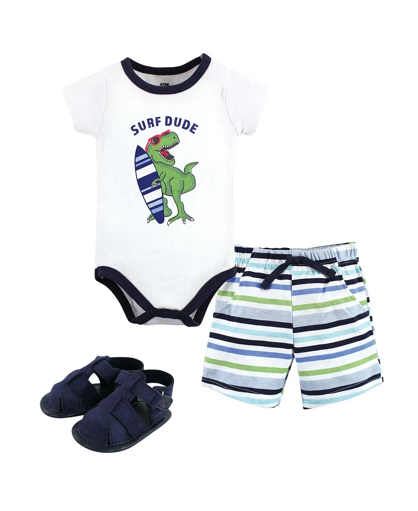 Hudson Baby Baby Boys Hudson Cotton Bodysuit, Shorts and Shoe Set