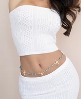 Ettika Starfish and Turquoise Linked Body Chain