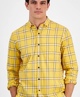 Club Room Men's Caro Plaid Cotton Shirt, Created for Macy's