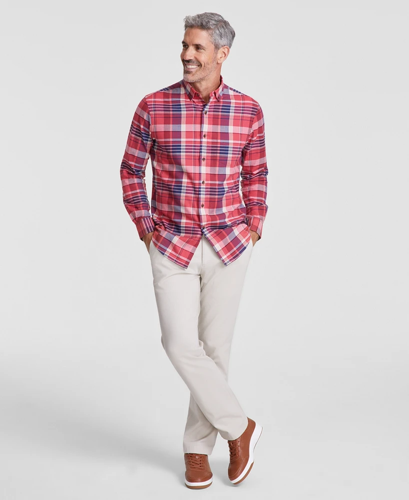 Club Room Men's Plaid Cotton Shirt, Created for Macy's