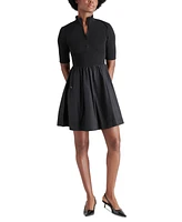 Steve Madden Women's Berlina Mixed-Media Fit & Flare Dress