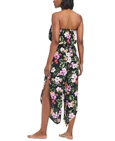 Bar Iii Women's Floral-Print Tulip-Hem Romper Cover-Up, Created for Macy's