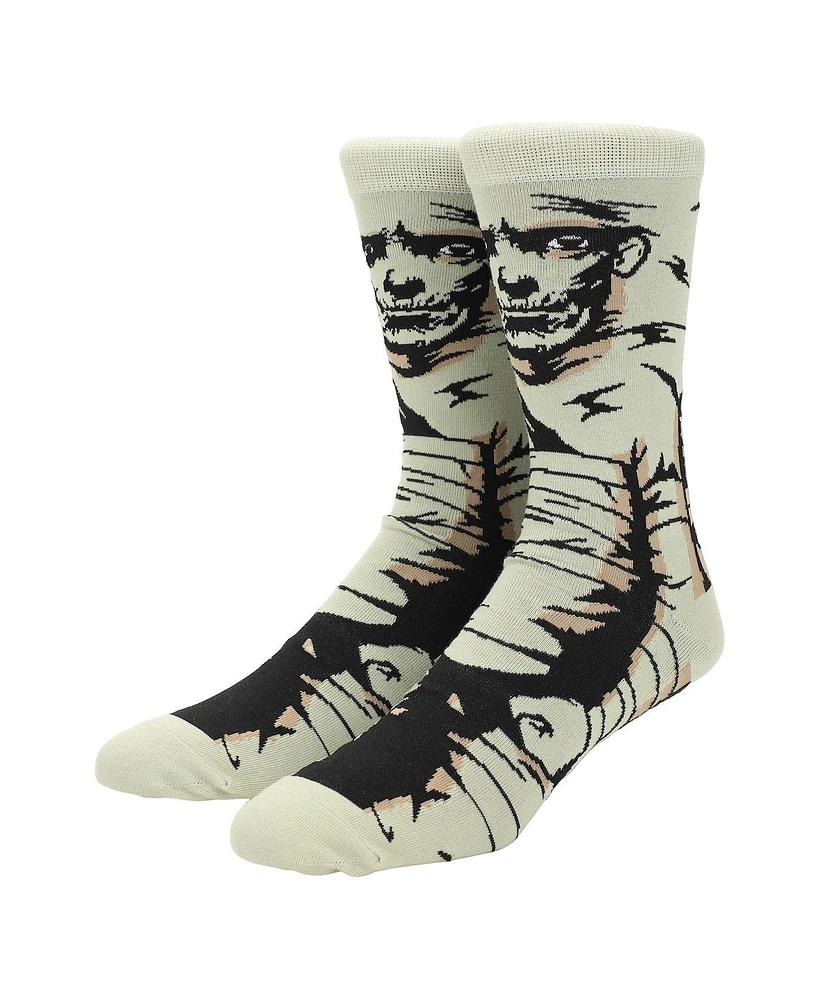 Universal Monsters Men's Mummy White Animigos Crew Socks