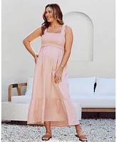 Angel Maternity Shirred Dress Pink