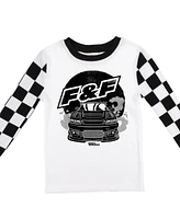 Fast & The Furious Little Boys The Youth Long Sleeve Pajama Set With Checkerboard Design