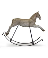 Slickblue Rustic Rocking Horse Decor With Metal Stand 22.25"l