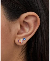 Disney Frozen Stud Earrings Set - Blue Crystal Stud Earrings and Anna and Elsa Earrings