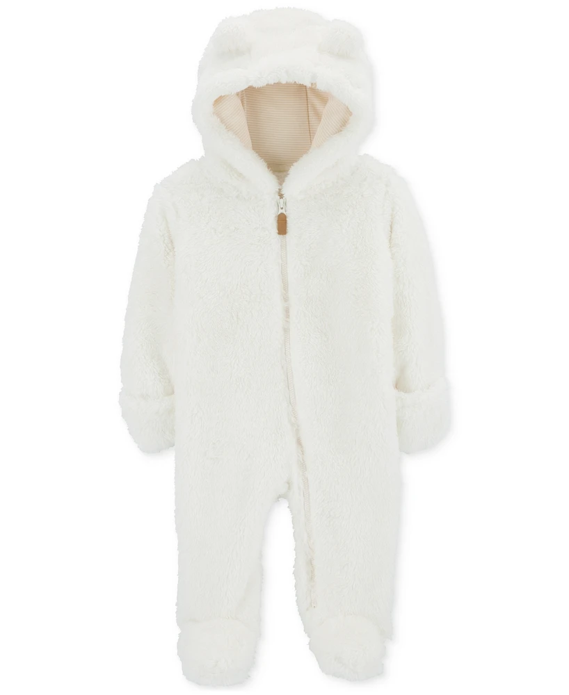 Carter's Baby Hooded Faux-Sherpa Footed Pram Coverall