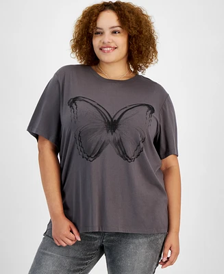 Grayson Threads, The Label Trendy Plus Butterfly Short-Sleeve T-Shirt