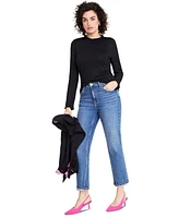 On 34th Women's Long-Sleeve Ruffle-Neck Top, Created for Macy's