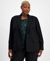 Kasper Plus Compression Single-Button Blazer