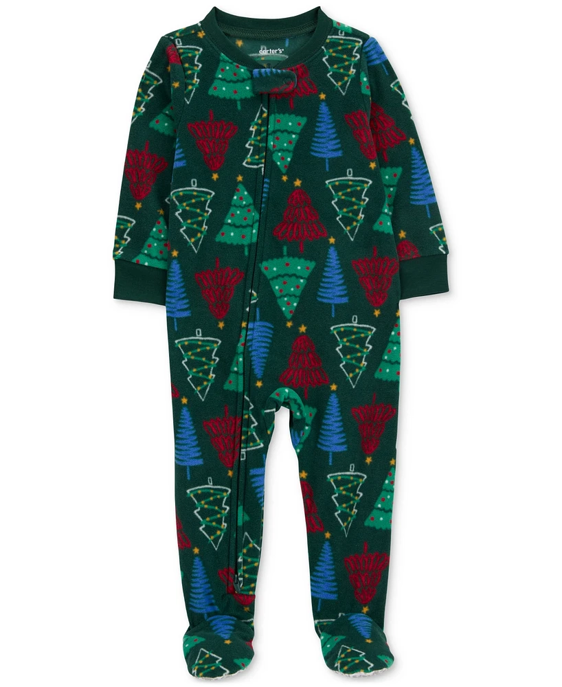 Carter's Baby One-Piece Christmas Tree Fleece Footed Pajamas