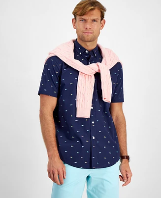 Club Room Men's Varsity Flag Poplin Shirt, Created for Macy's