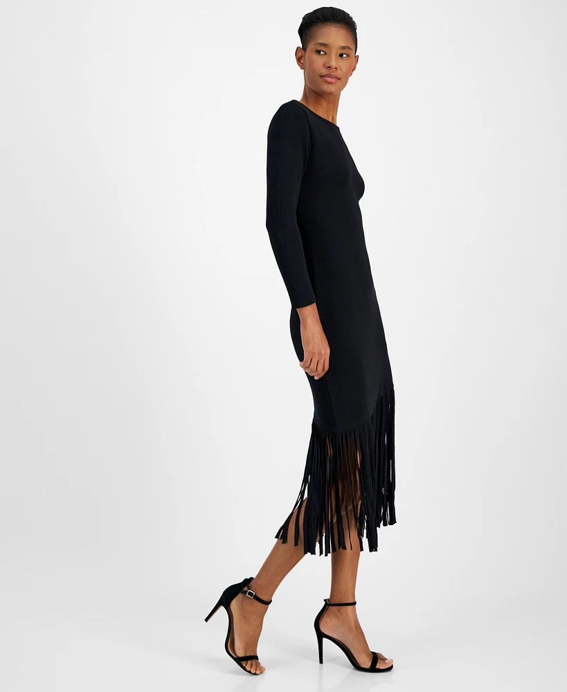 Anne Klein Women's Fringe A-Line Dress