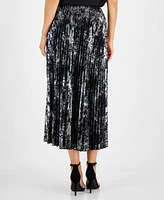 Anne Klein Petite Printed Pleated Midi Skirt