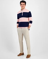 Club Room Men's Bold Stripe Quarter-Zip Sweater, Created for Macy's