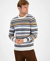 Club Room Men's Stripe Merino Crewneck Sweater, Created for Macy's