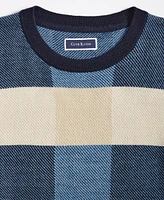 Club Room Men's Textured Check Merino Crewneck Sweater, Created for Macy's