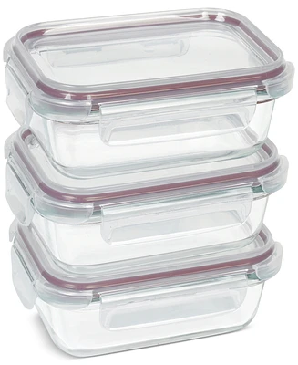 Sedona Kitchen 3-Pack Rectangular Glass Food Storage Container Set