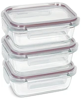 Sedona Kitchen 3-Pack Rectangular Glass Food Storage Container Set