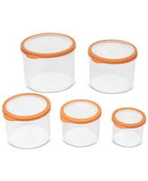 Sedona Kitchen 5-Piece Round Plastic Food Storage Container Set