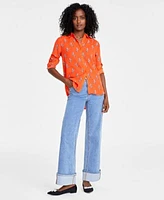 On 34th Womens Crepe Shirt Wide Cuff Jeans Created For Macys