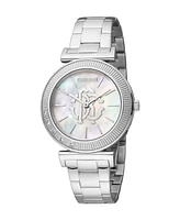 Roberto Cavalli Women's Quartz Silver-tone Stainless Steel Watch 34mm