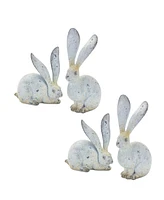 Slickblue Weathered Stone Rabbit Statue (Set of 4)