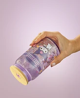 JoyJolt Hello Kitty and Friends Favorite Flavor Kuromi Can Shaped Glass Tumbler with Wood Lid and Straw