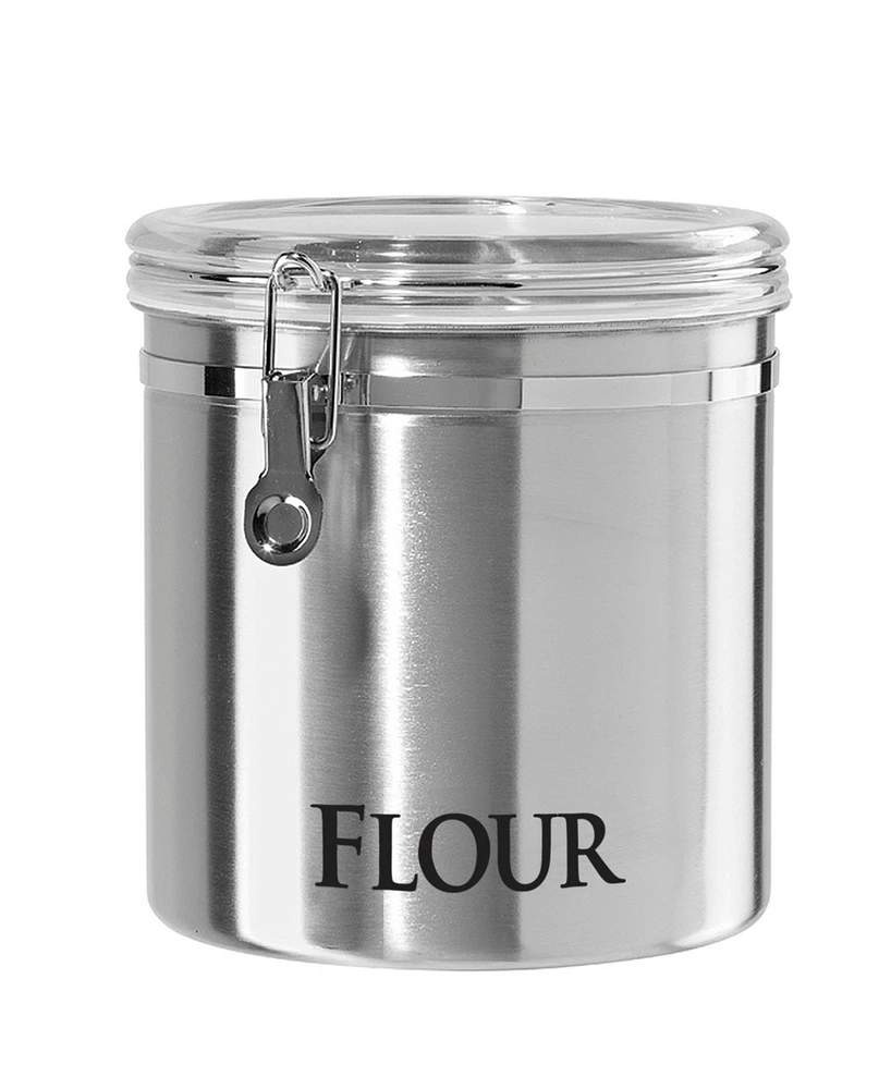 Oggi 150 fl oz Jumbo Stainless Steel "Flour" Clamp Canister