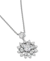 Eliot Danori Cubic Zirconia & Crystal Snowflake Pendant Necklace, 16" + 2" extender, Created for Macy's