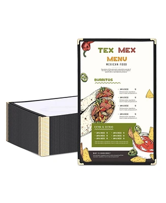 WeChef 30 Packs Restaurant Menu Covers 8.5 x 14 Single Page 1 Page 2 Views Black