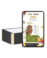 WeChef 30 Packs Restaurant Menu Covers 8.5 x 14 Single Page 1 Page 2 Views Black
