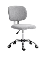 Vinsetto Fluffy Home Office Chair with Adjustable Height, Armless