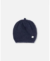 Deux par Girl Hairy Knit Beret Navy - Toddler|Child