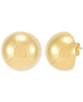 Polished Half Bead Stud Earrings in 14k Gold