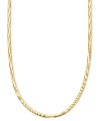 Italian Gold Polished Half Round Snake Link 18" Chain Necklace in 10k Gold