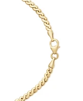 Polished Serpentine Link 18" Chain Necklace in 14k Gold