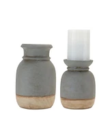 Slickblue Candle Holder (Set of 2) 6.25"H, 8.25"H Ceramic