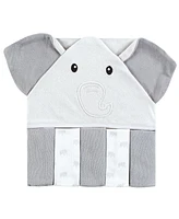 Hudson Baby Unisex Baby Hooded Towel and Five Washcloths, Gray Elephants, One Size