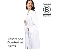 Cariloha Waffle Knit Bath Robe | White | Unisex, Small/Medium | Viscose Material | Soft, Comfortable, & Wicks Moisture