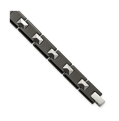 Chisel Tungsten and Black Ceramic Polished Bracelet