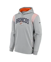 Nike Men's Gray Denver Broncos Sideline Athletic Stack Performance Pullover Hoodie