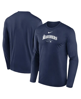 Nike Men's Navy Seattle Mariners Authentic Collection Practice Performance Long Sleeve T-Shirt