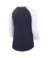 Nike Women's Navy/White Chicago Bears Knockout Arch Raglan Tri-Blend 3/4-Sleeve T-Shirt