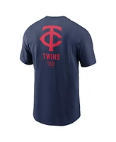 Nike Men's Navy Minnesota Twins Large Logo Back Stack T-Shirt