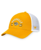 Fanatics Men's Gold/White Nashville Predators Free Kick Trucker Adjustable Hat