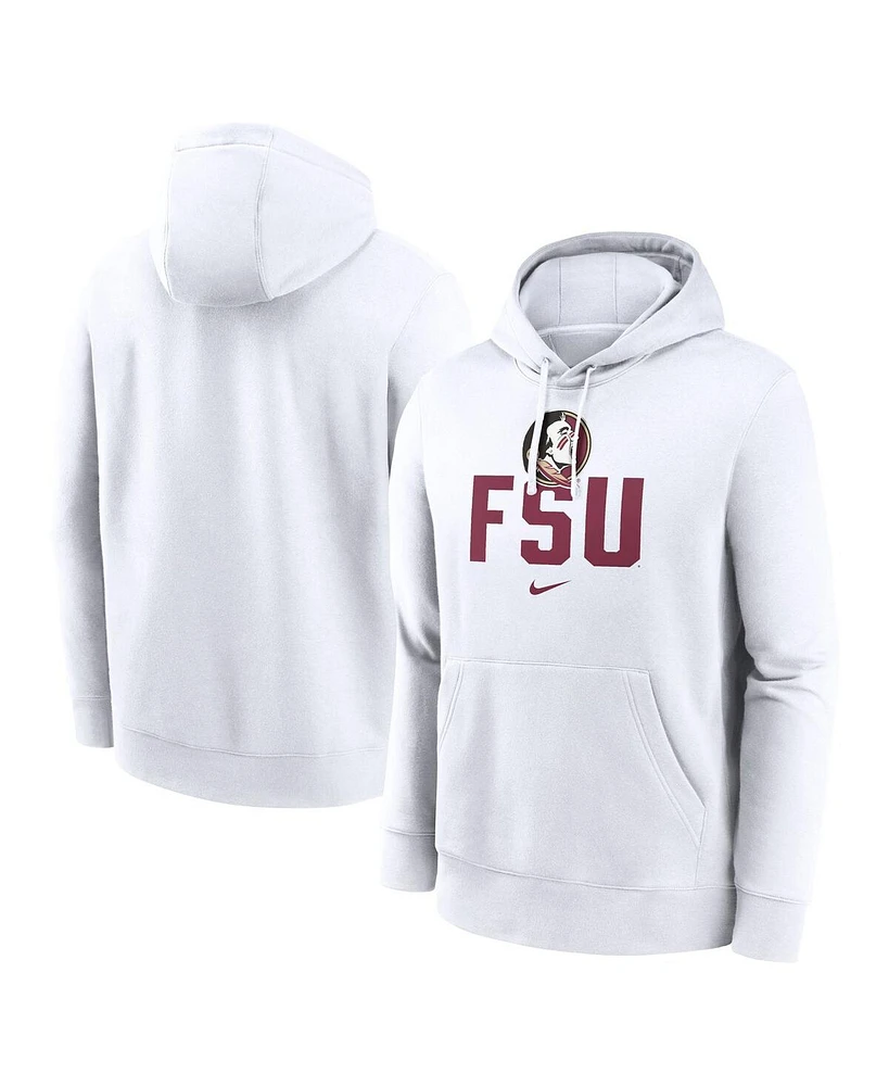 Nike Men's White Florida State Seminoles Primetime Club Fleece Pullover Hoodie